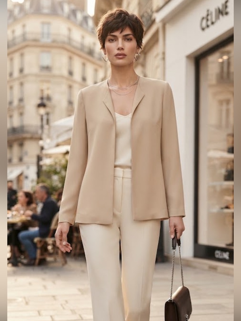 Eileen Fisher Silk n Cotton Cream Color Open Lightweight Jacket